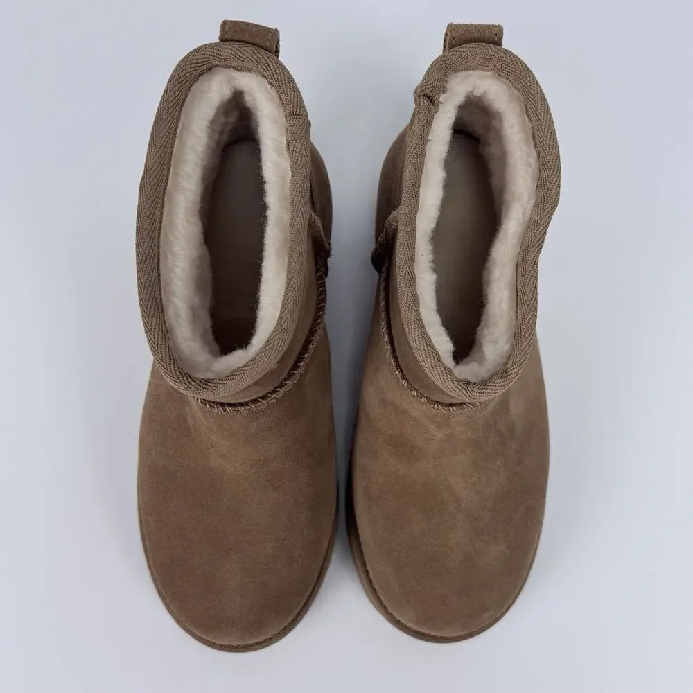 UGG Kids Classic Femme Mini Boots Taupe Slate Suede Size 13 New Without Box